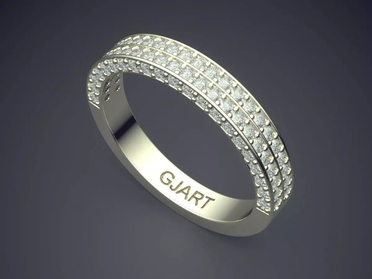 Ring With Diamonds Gjart A-207 3D print model_1