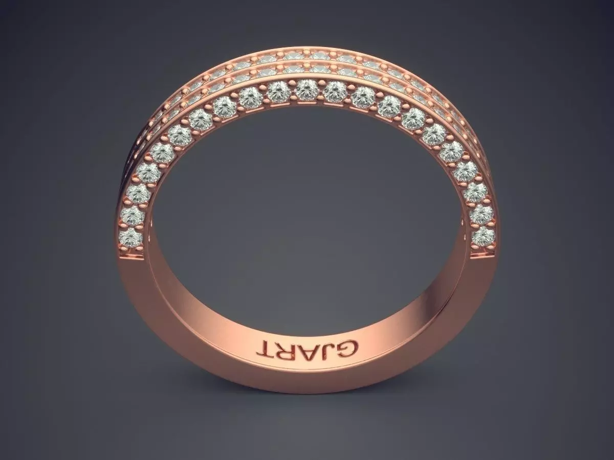 Ring With Diamonds Gjart A-207 3D print model_2