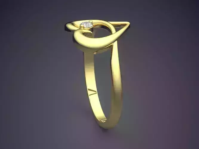 Heart-shaped Ring With Small Diamond Gjart A-200