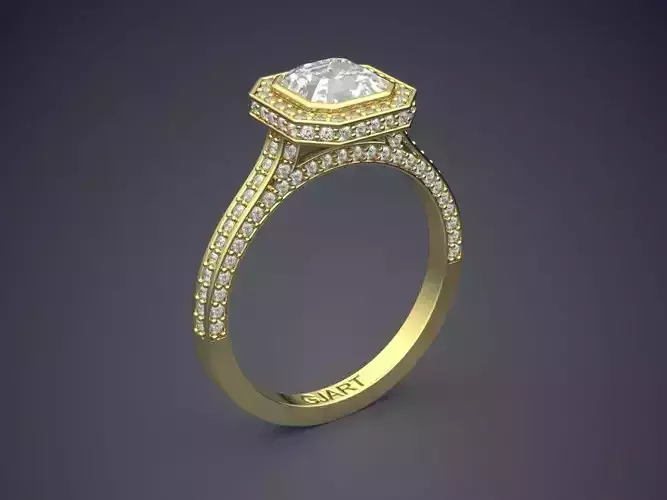 Luxurious Ring With Diamonds Gjart A-21 3D print model
