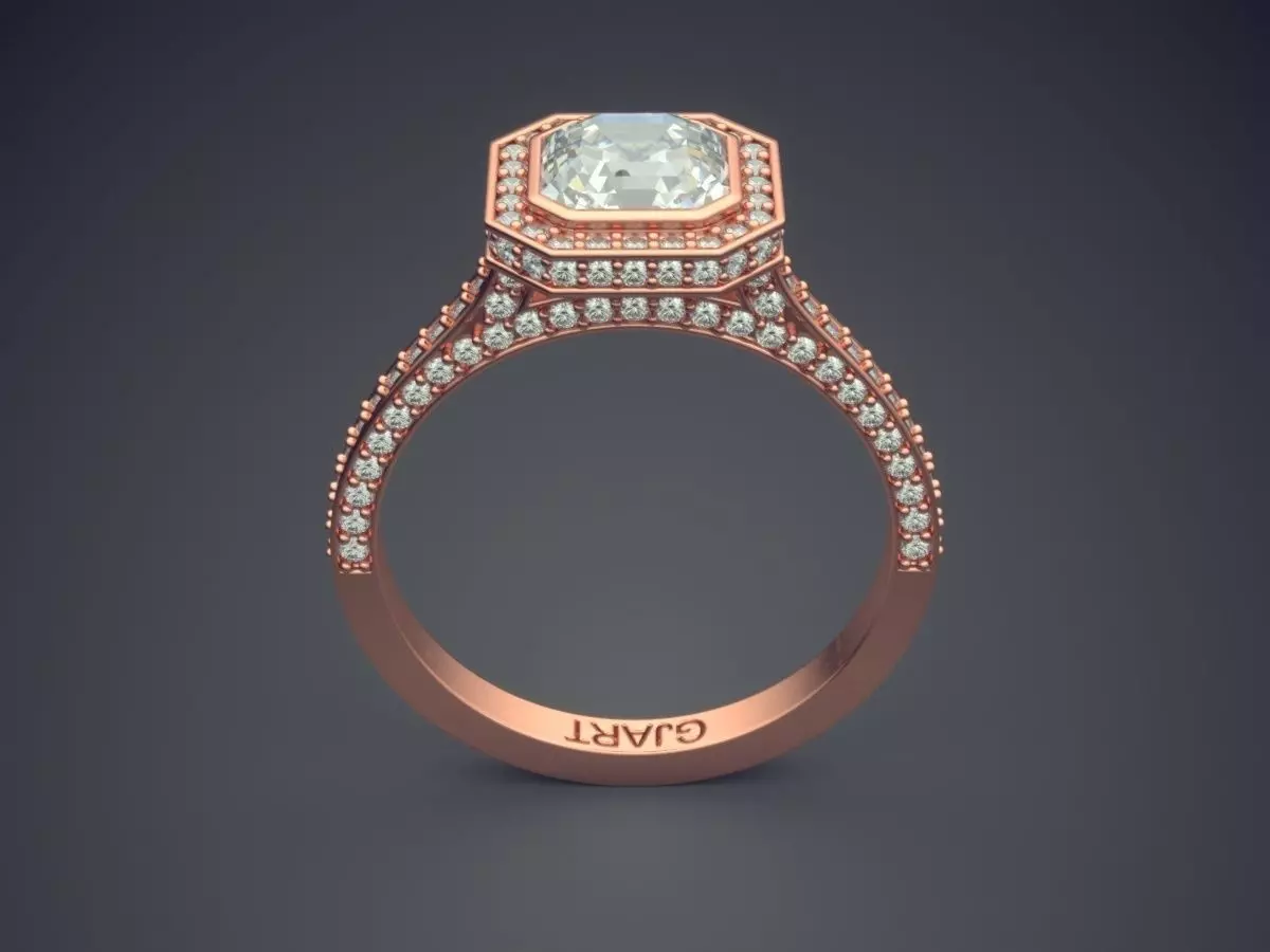 Luxurious Ring With Diamonds Gjart A-21 3D print model_2