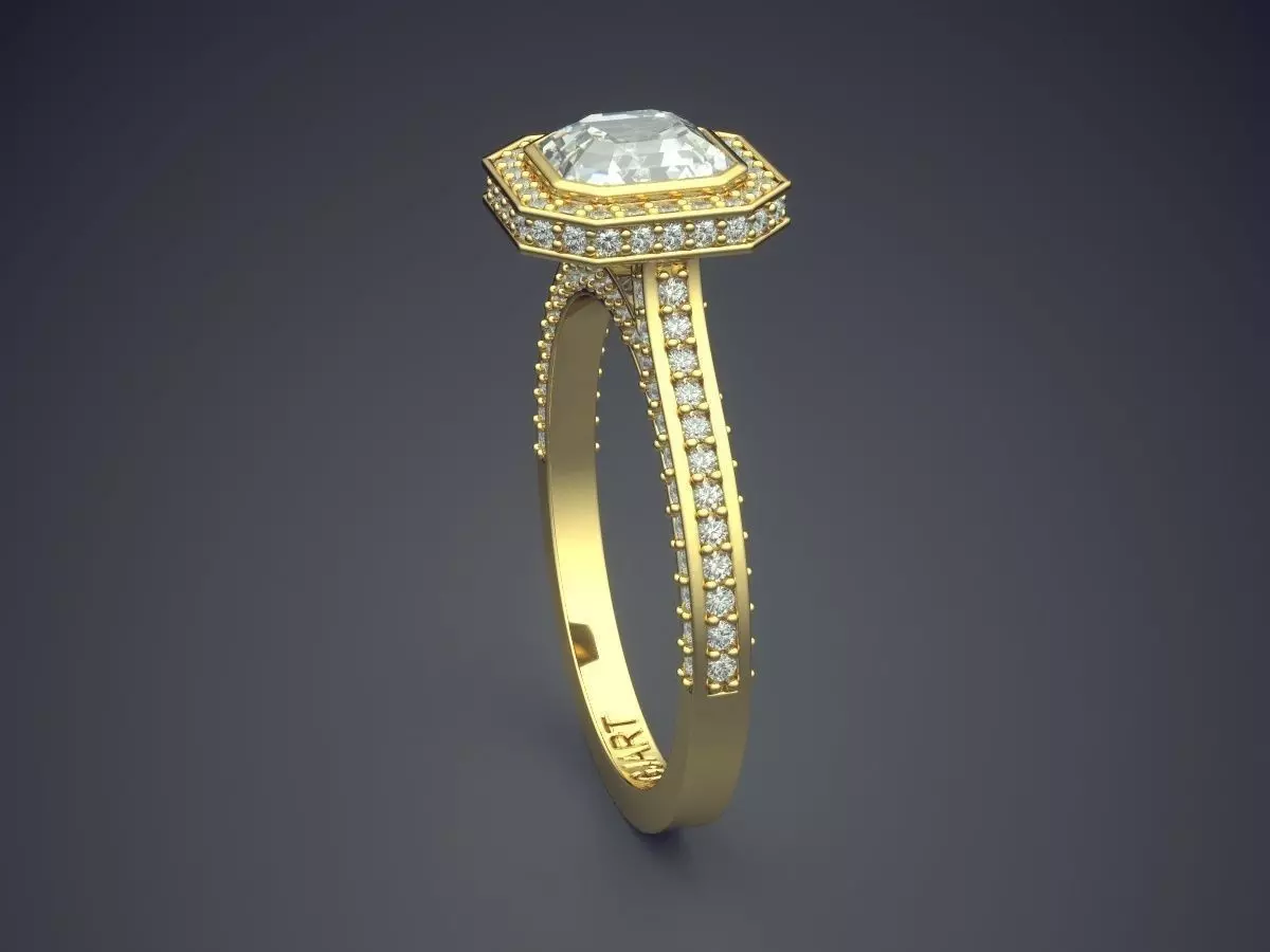 Luxurious Ring With Diamonds Gjart A-21 3D print model_3