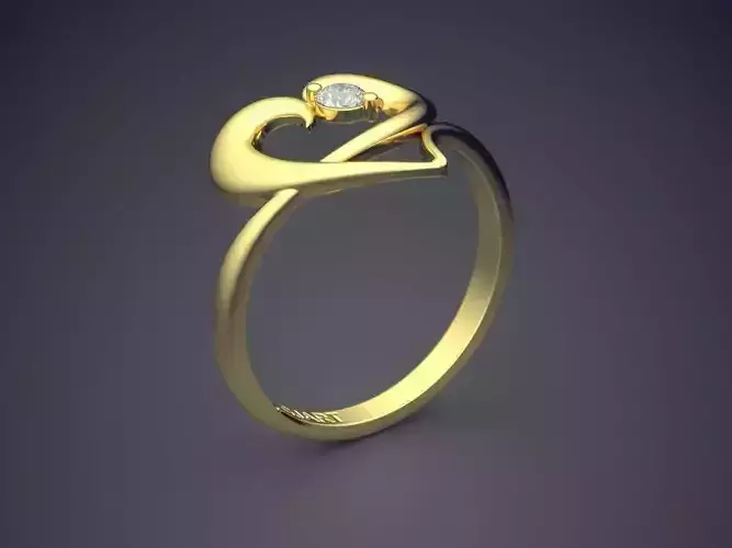 Heart-shaped Ring With Small Diamond Gjart A-200