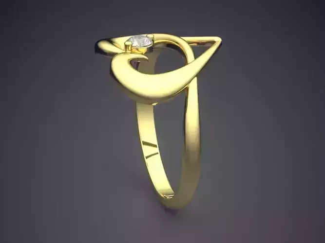 Heart-shaped Ring With Small Diamond Gjart A-200