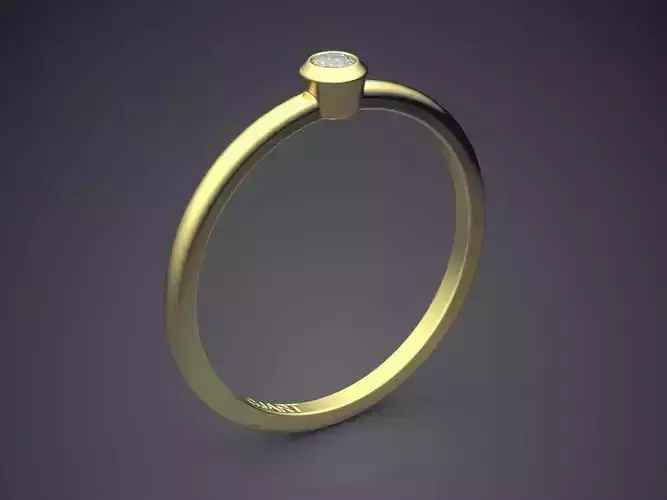 Ring With Diamond Gjart A-199 3D print model