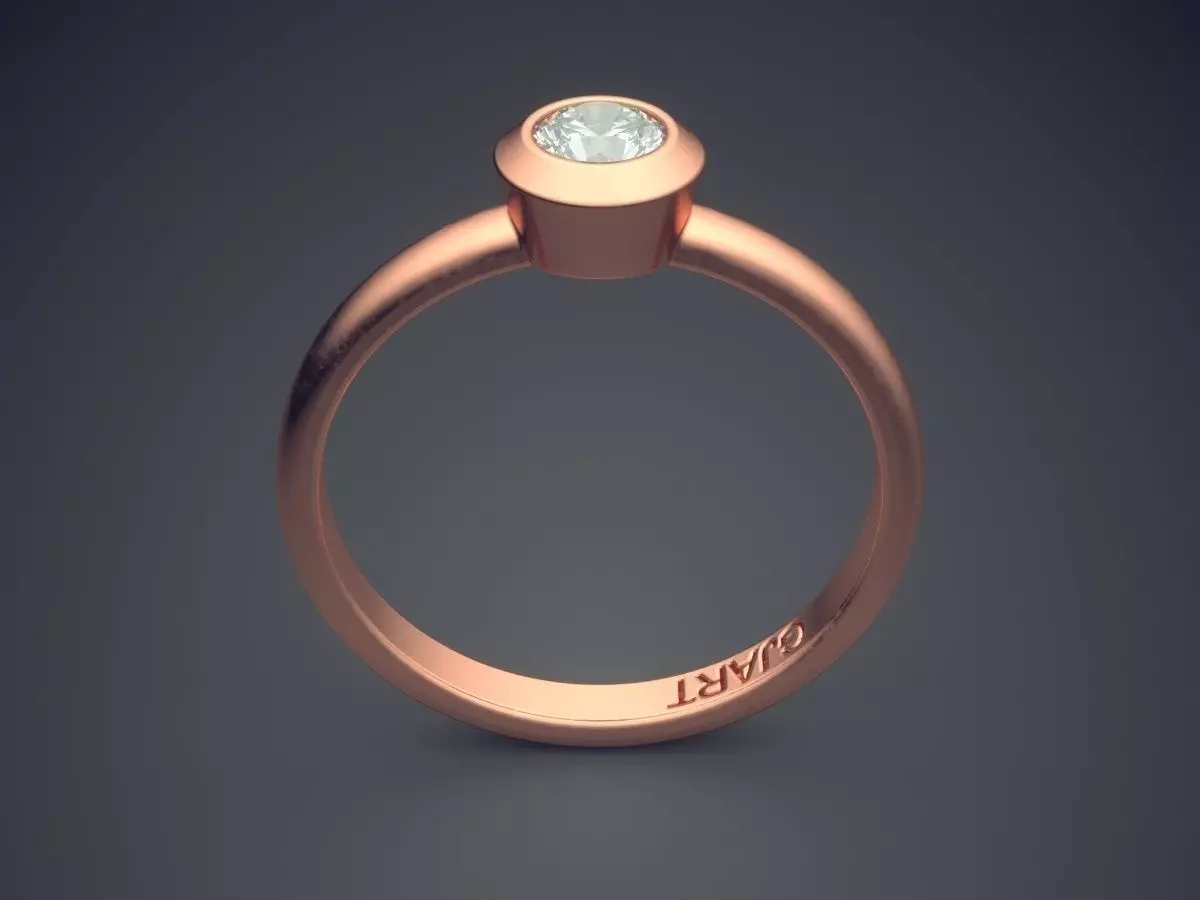 Ring With Diamond Gjart A-195 3D print model_2