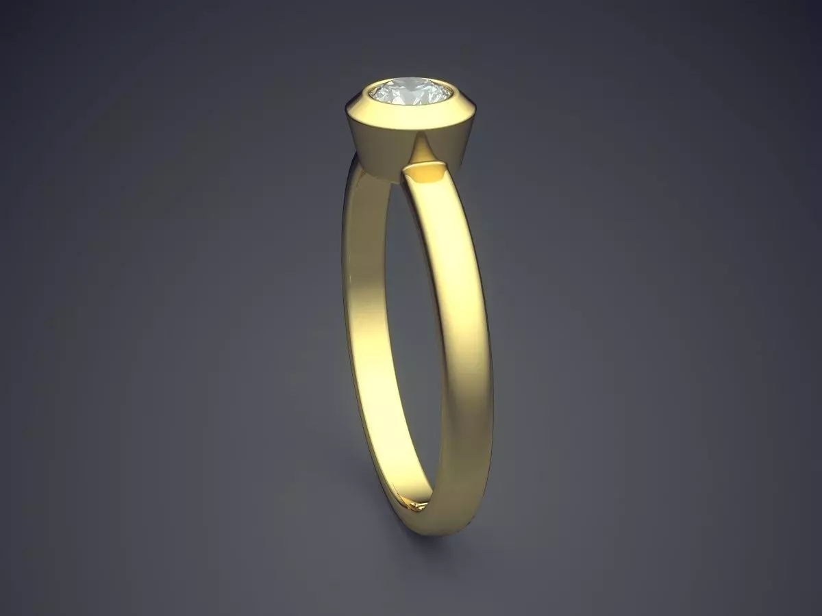 Ring With Diamond Gjart A-195 3D print model_3