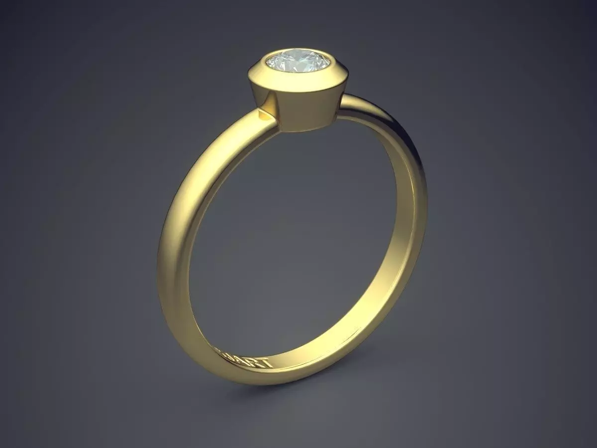 Ring With Diamond Gjart A-195 3D print model_0