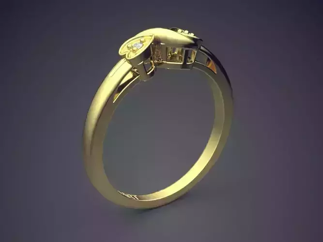 Heart-shaped Ring With Diamonds Gjart A-190