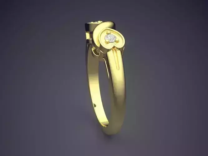 Heart-shaped Ring With Diamonds Gjart A-190