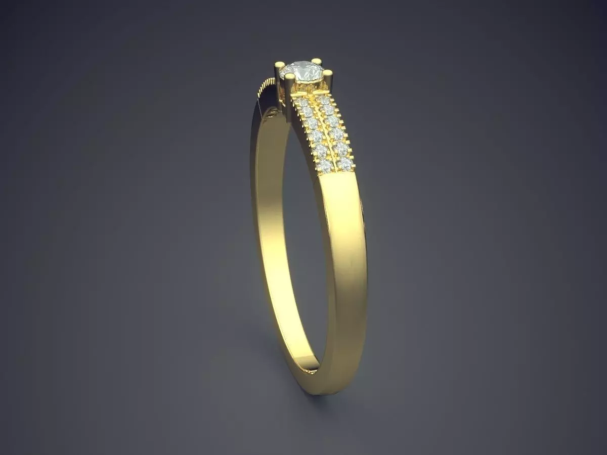 Ring With Diamonds Gjart A-189 3D print model_3