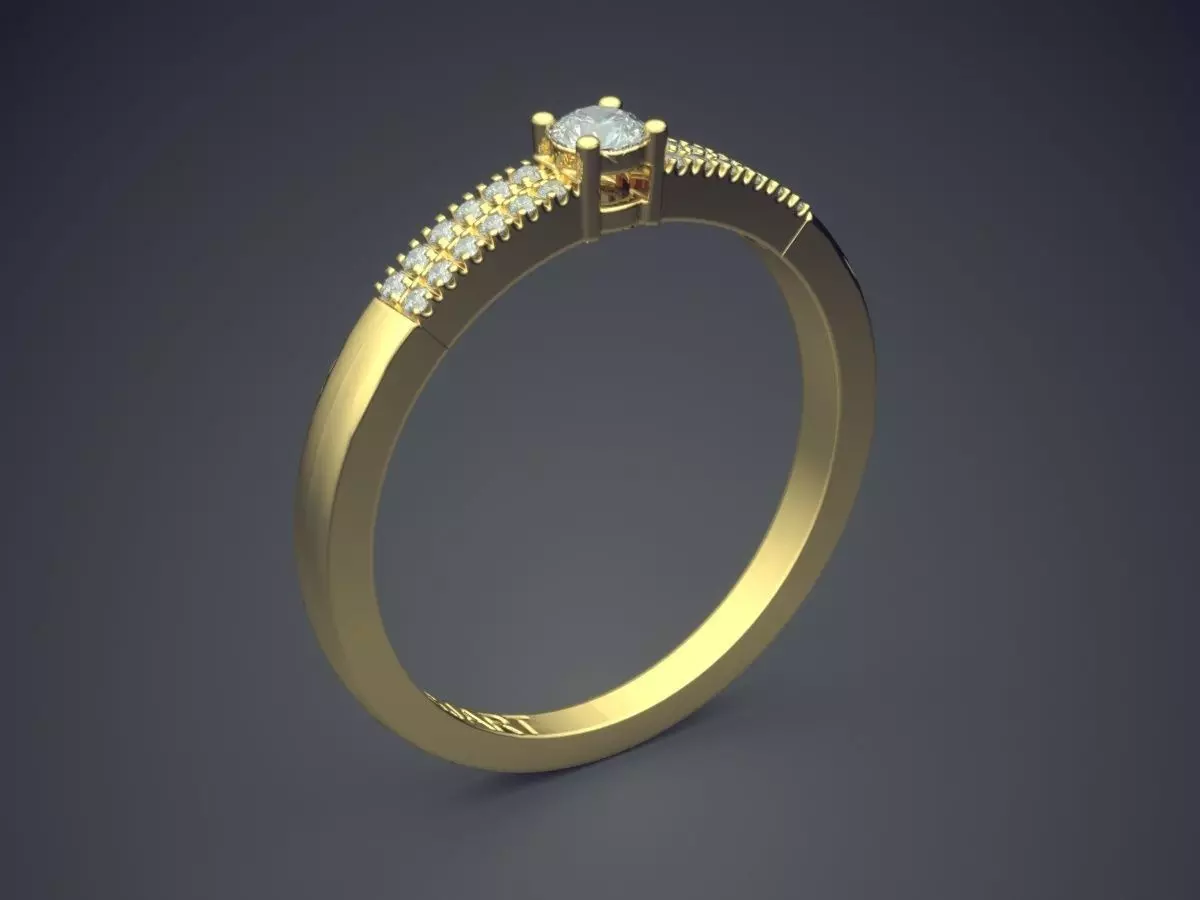 Ring With Diamonds Gjart A-189 3D print model_0