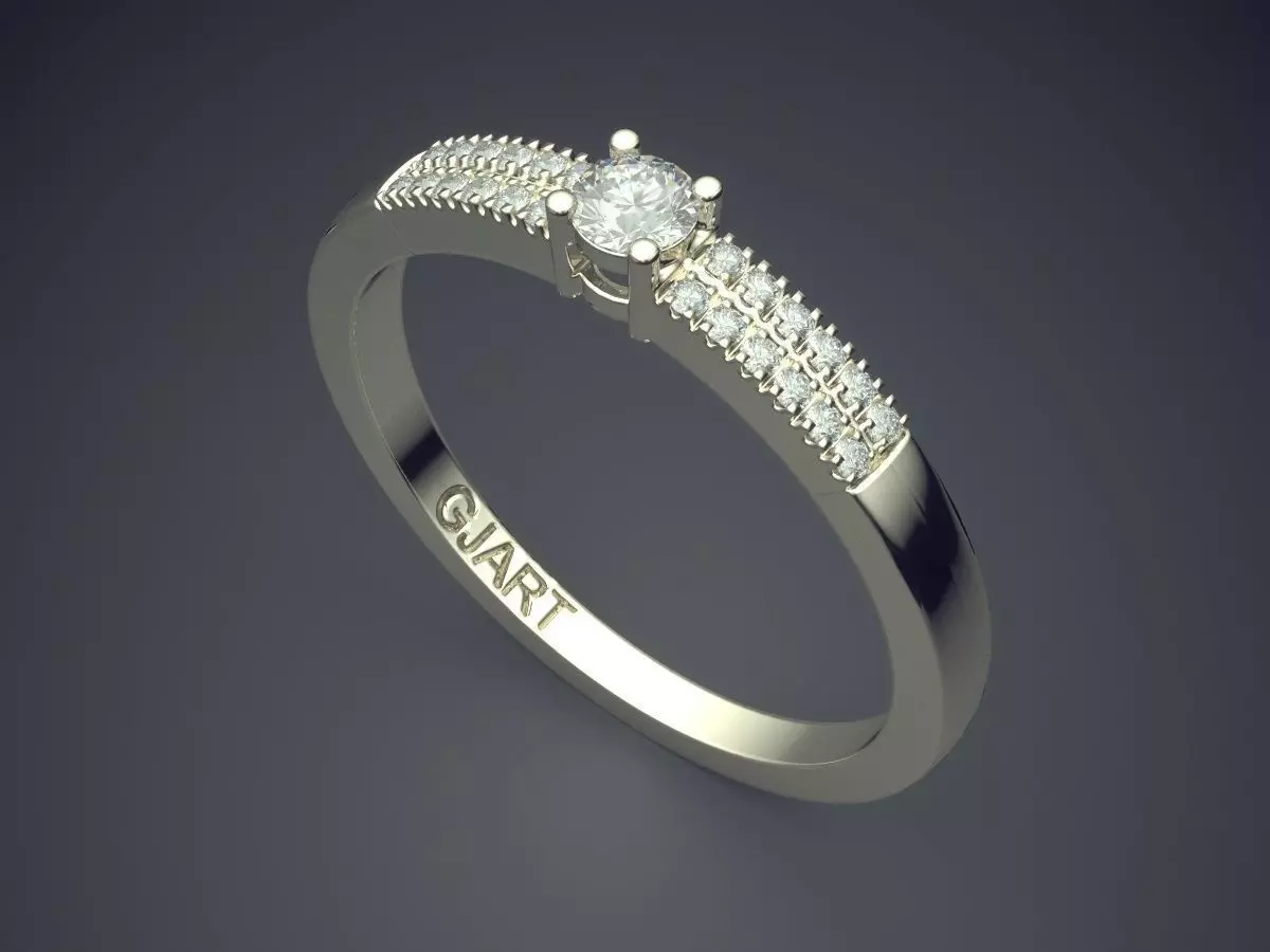 Ring With Diamonds Gjart A-189 3D print model_1