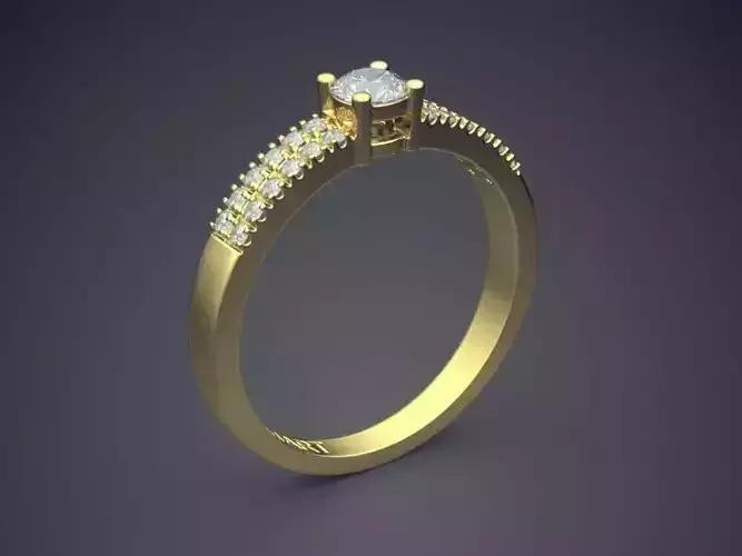 Ring With Diamonds Gjart A-188 3D print model