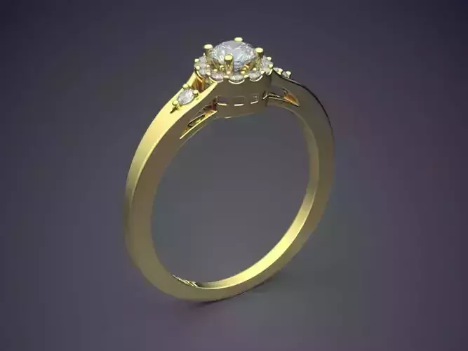 Ring With Diamonds Gjart A-182 3D print model