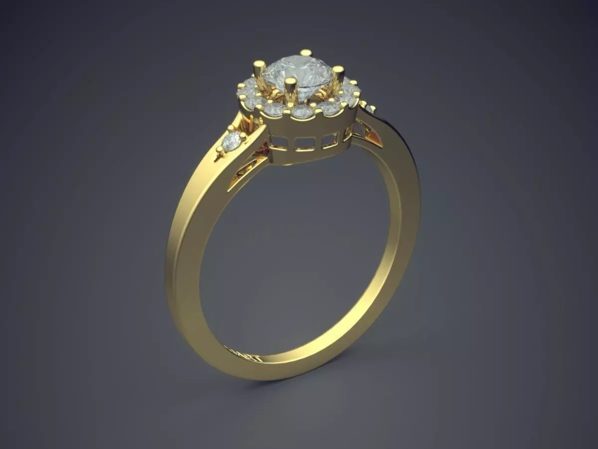Ring With Diamonds Gjart A-181 3D print model_0