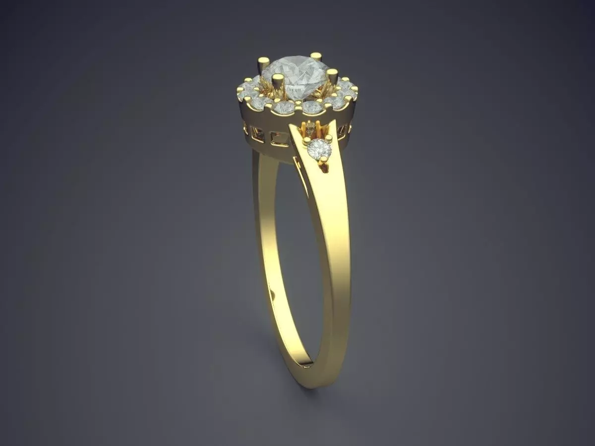 Ring With Diamonds Gjart A-181 3D print model_3