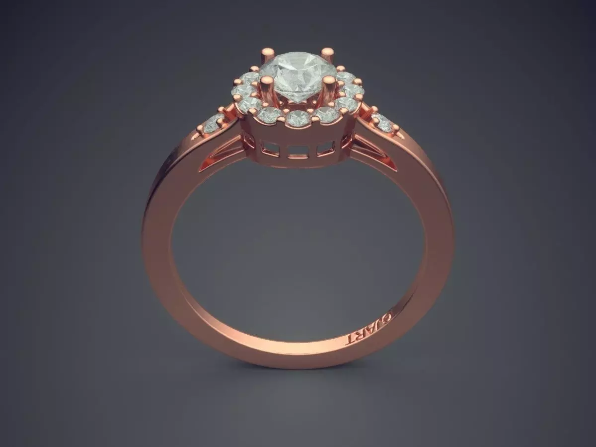 Ring With Diamonds Gjart A-181 3D print model_2