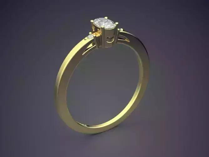 Ring With Diamond Gjart A-179 3D print model