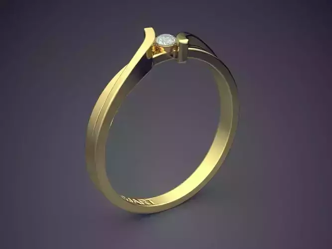 Unique Ring With Diamond Gjart A-174 3D print model