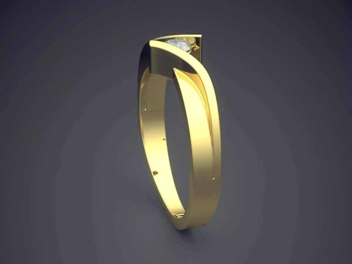 Unique Ring With Diamond Gjart A-172 3D print model_3