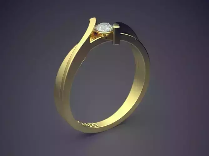 Unique Ring With Diamond Gjart A-172 3D print model