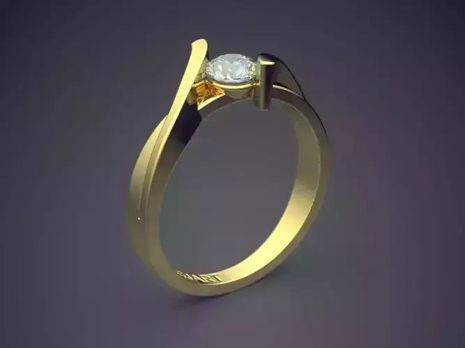 Unique Ring With Diamond Gjart A-170 3D print model