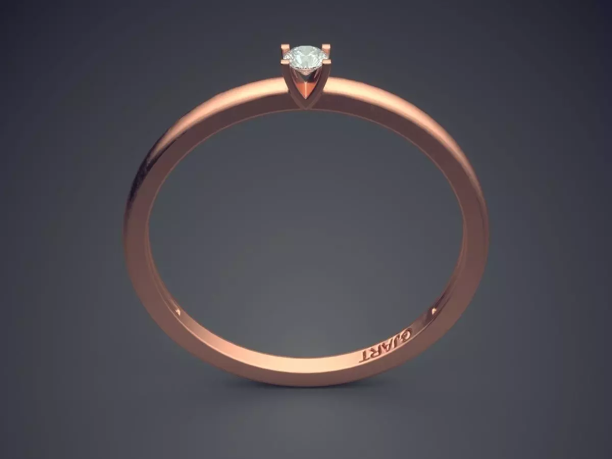 Ring With Diamond Gjart A-168 3D print model_2