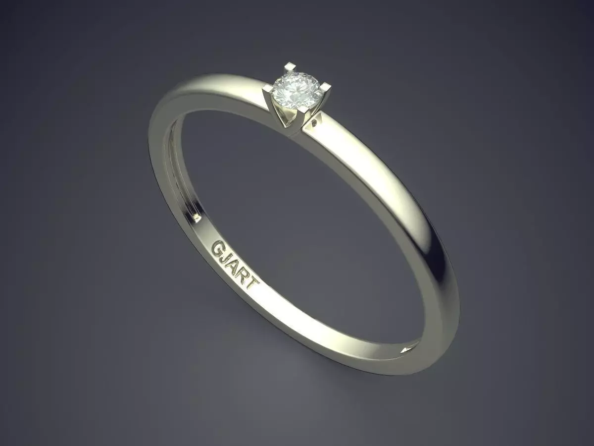 Ring With Diamond Gjart A-168 3D print model_1