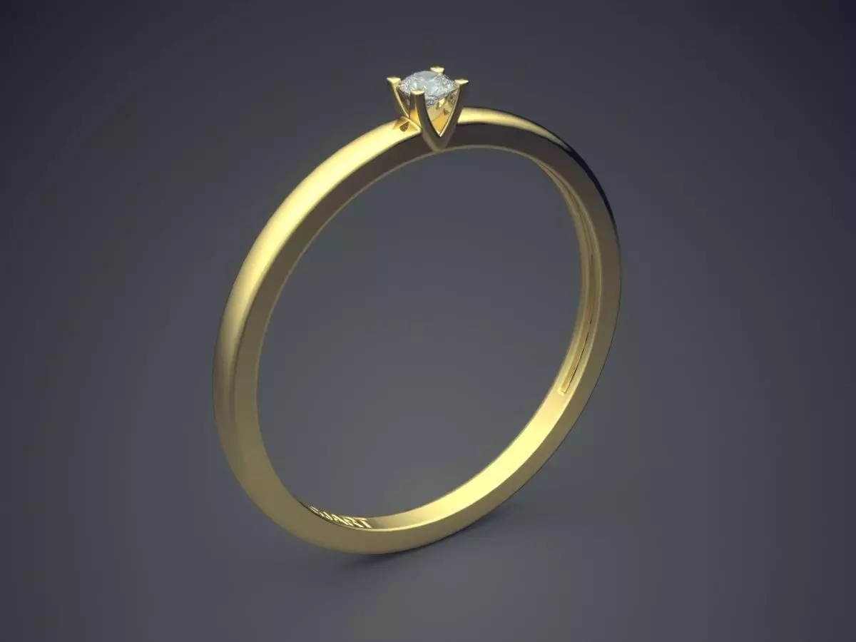 Ring With Diamond Gjart A-168 3D print model_0