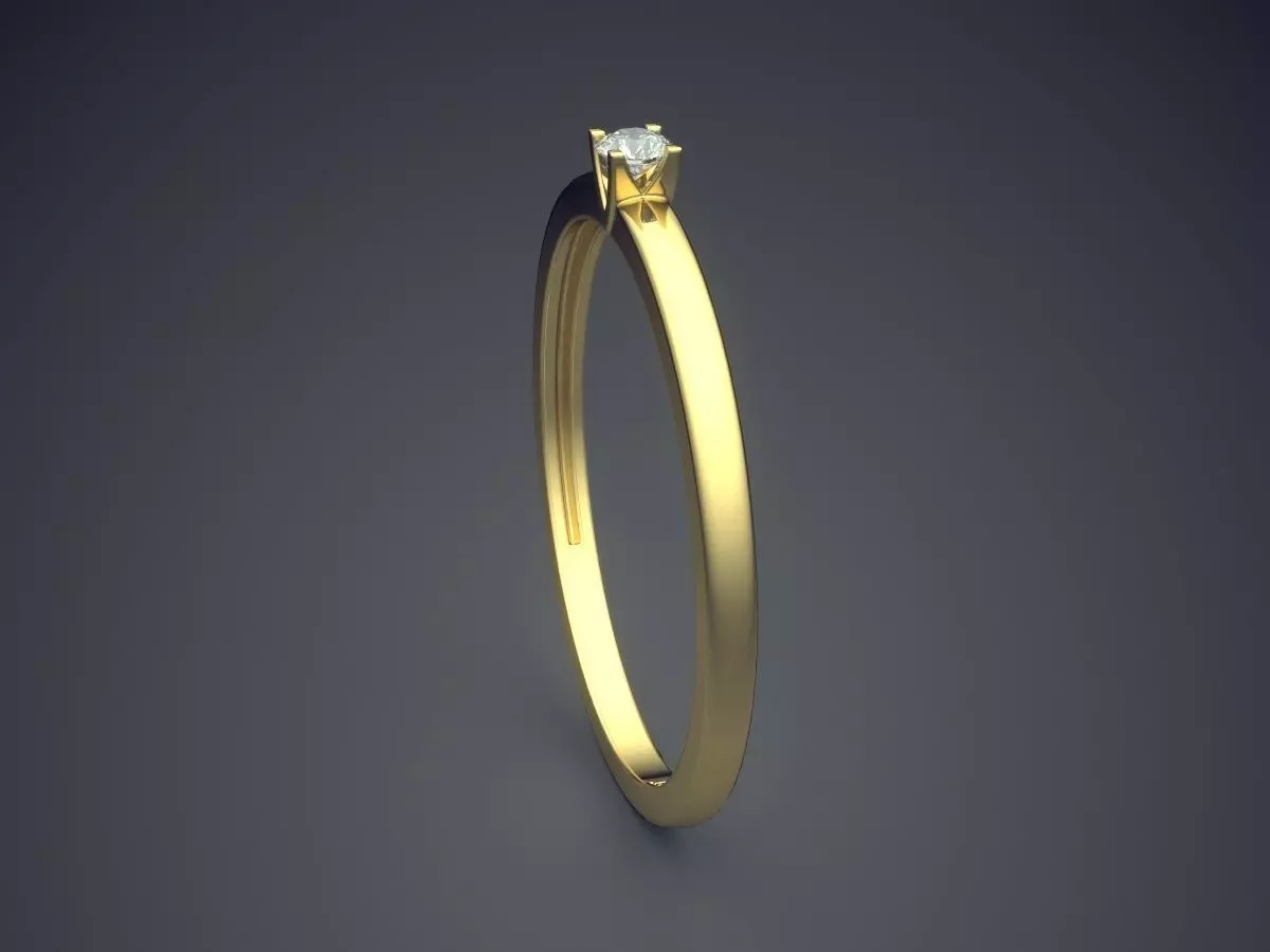 Ring With Diamond Gjart A-168 3D print model_3