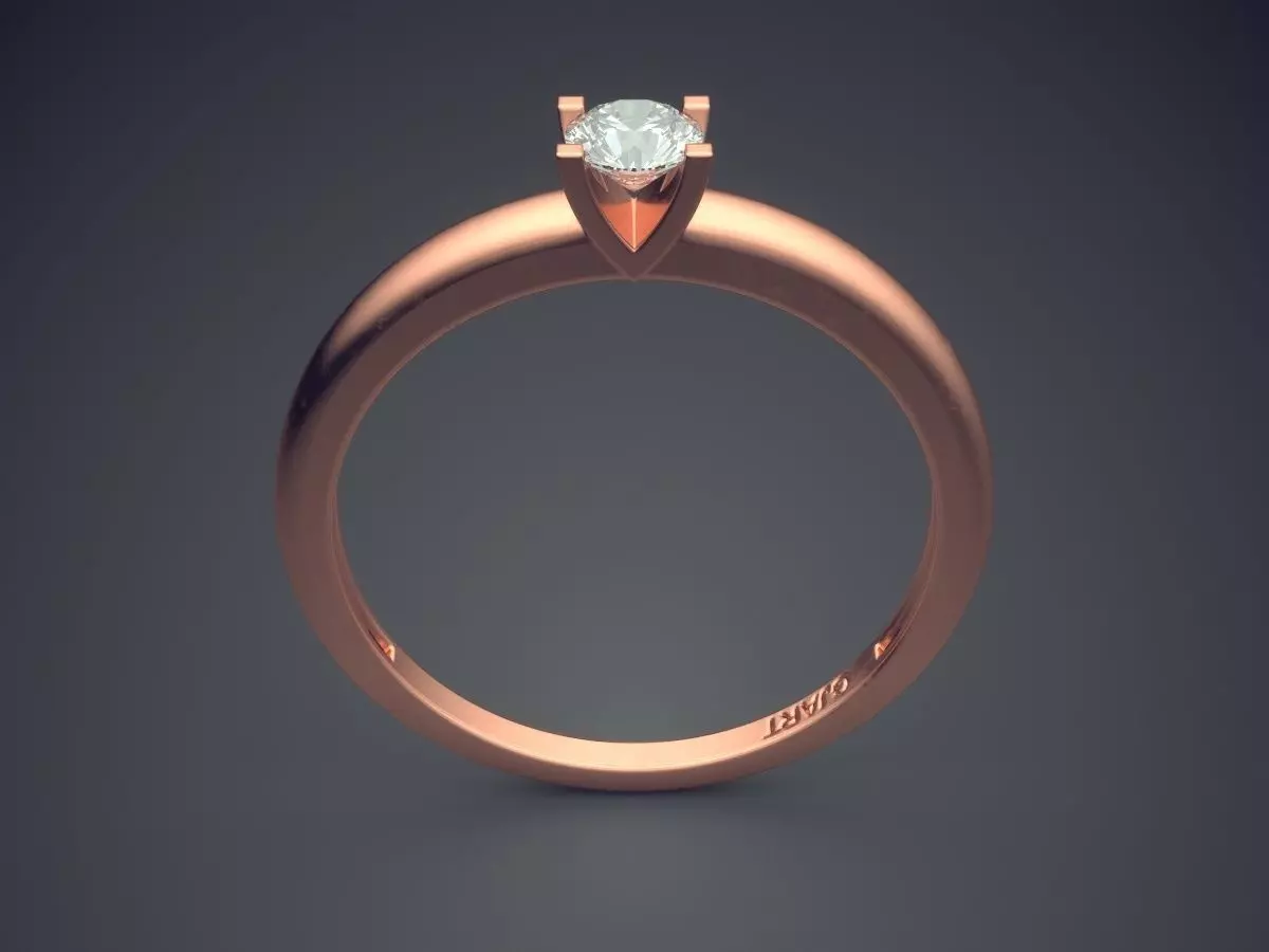 Ring With Diamond Gjart A-165 3D print model_2