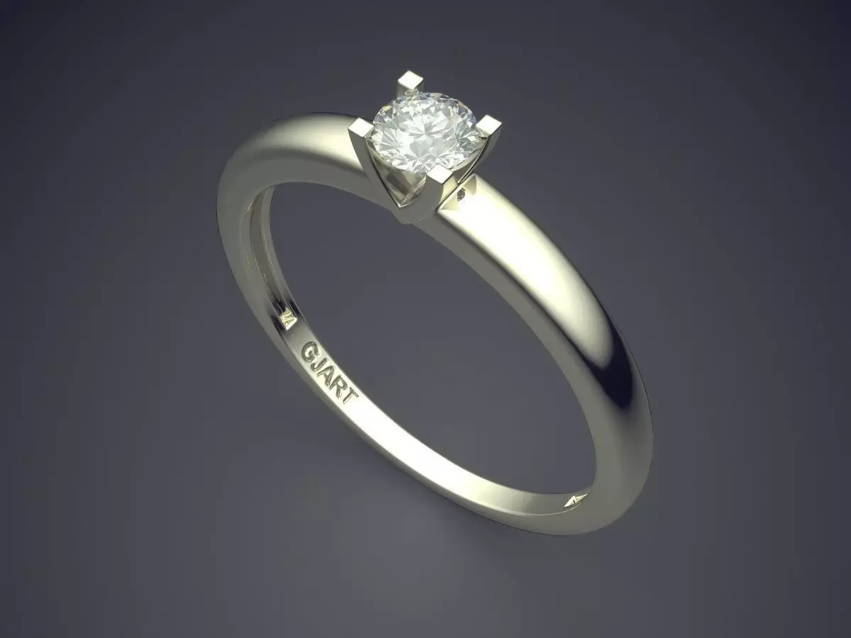 Ring With Diamond Gjart A-165 3D print model_1