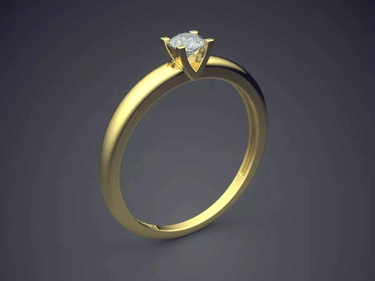 Ring With Diamond Gjart A-165 3D print model_0