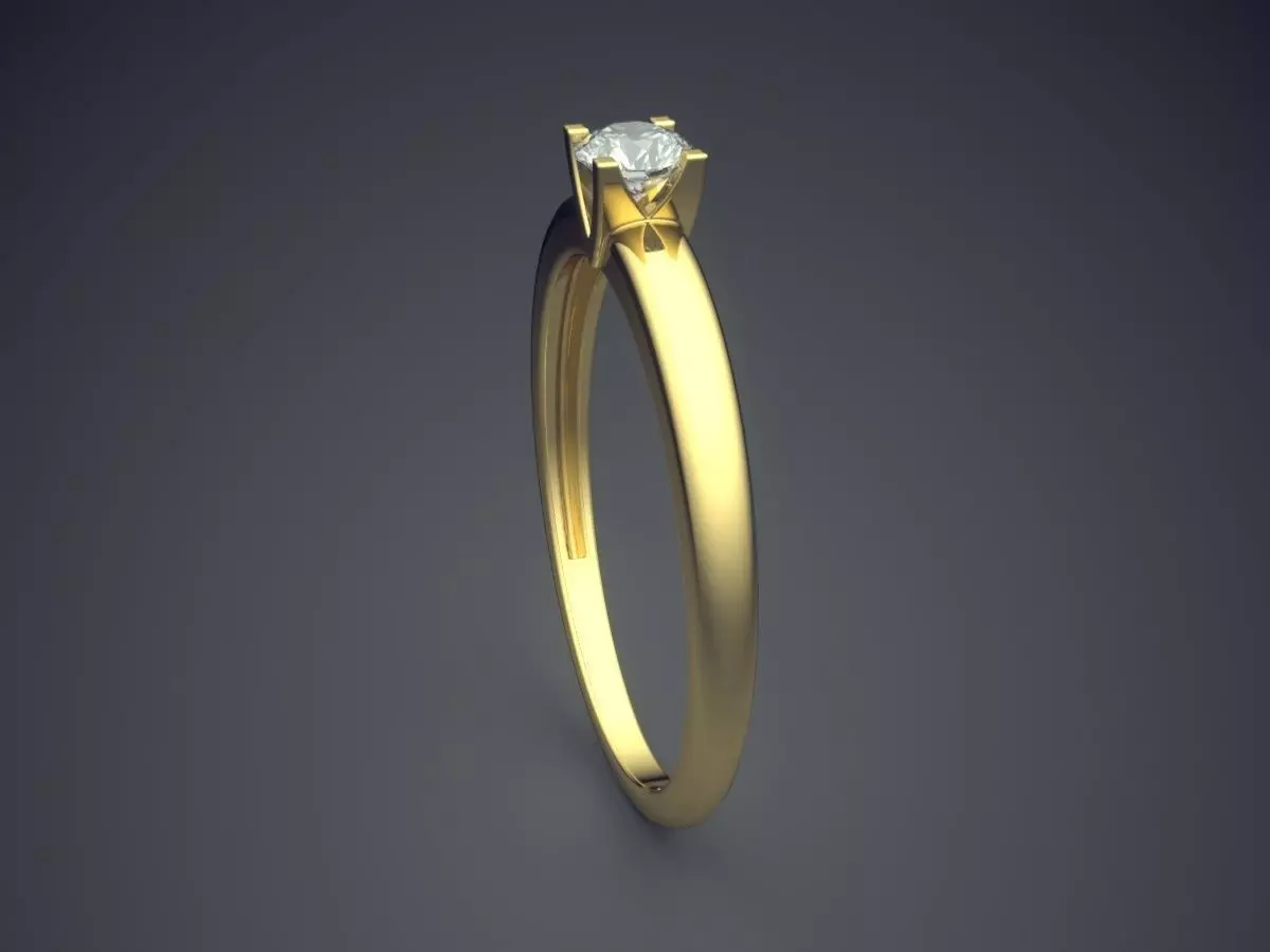 Ring With Diamond Gjart A-165 3D print model_3
