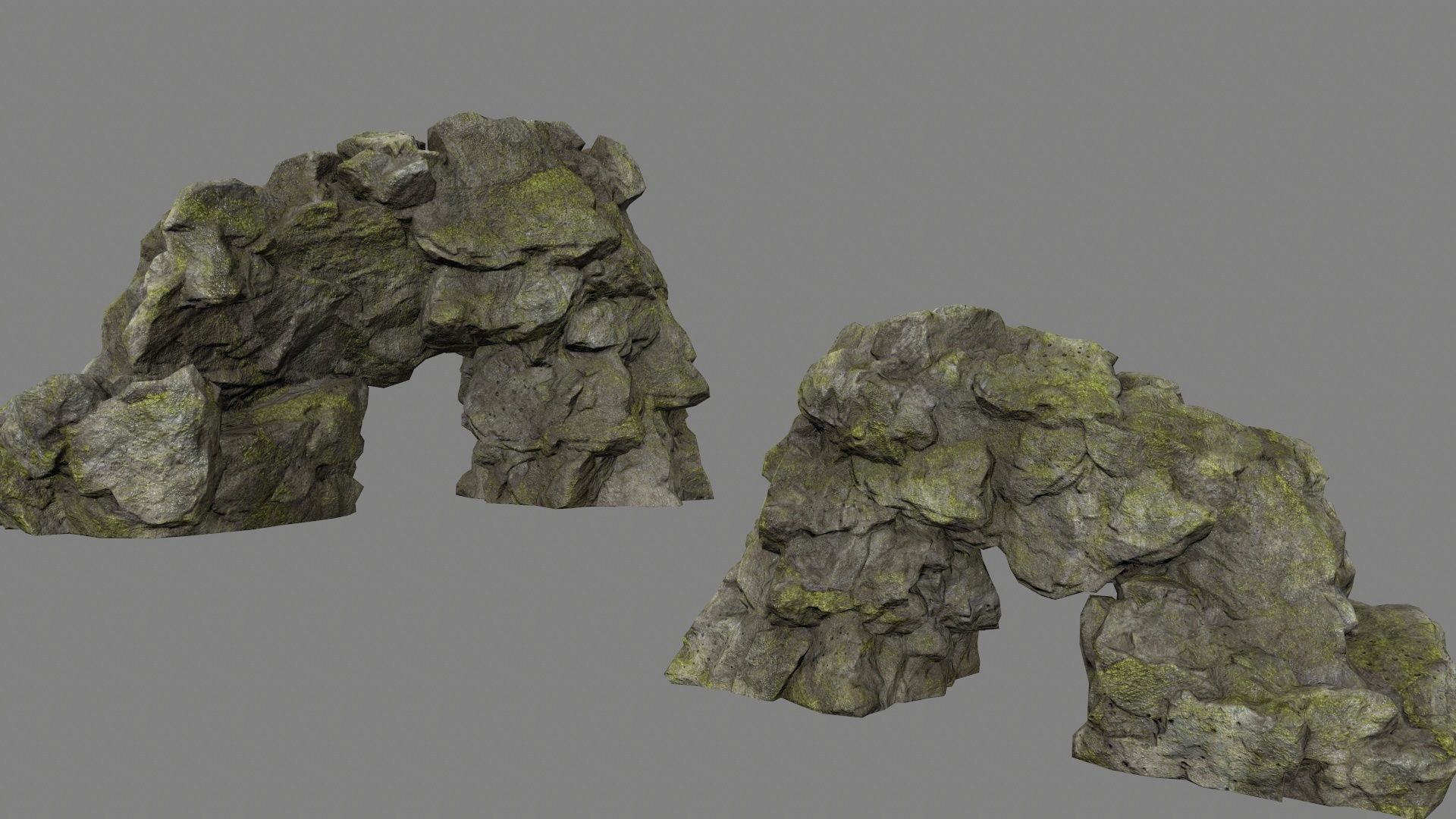 rocks set rock arch Low-poly 3D model_5