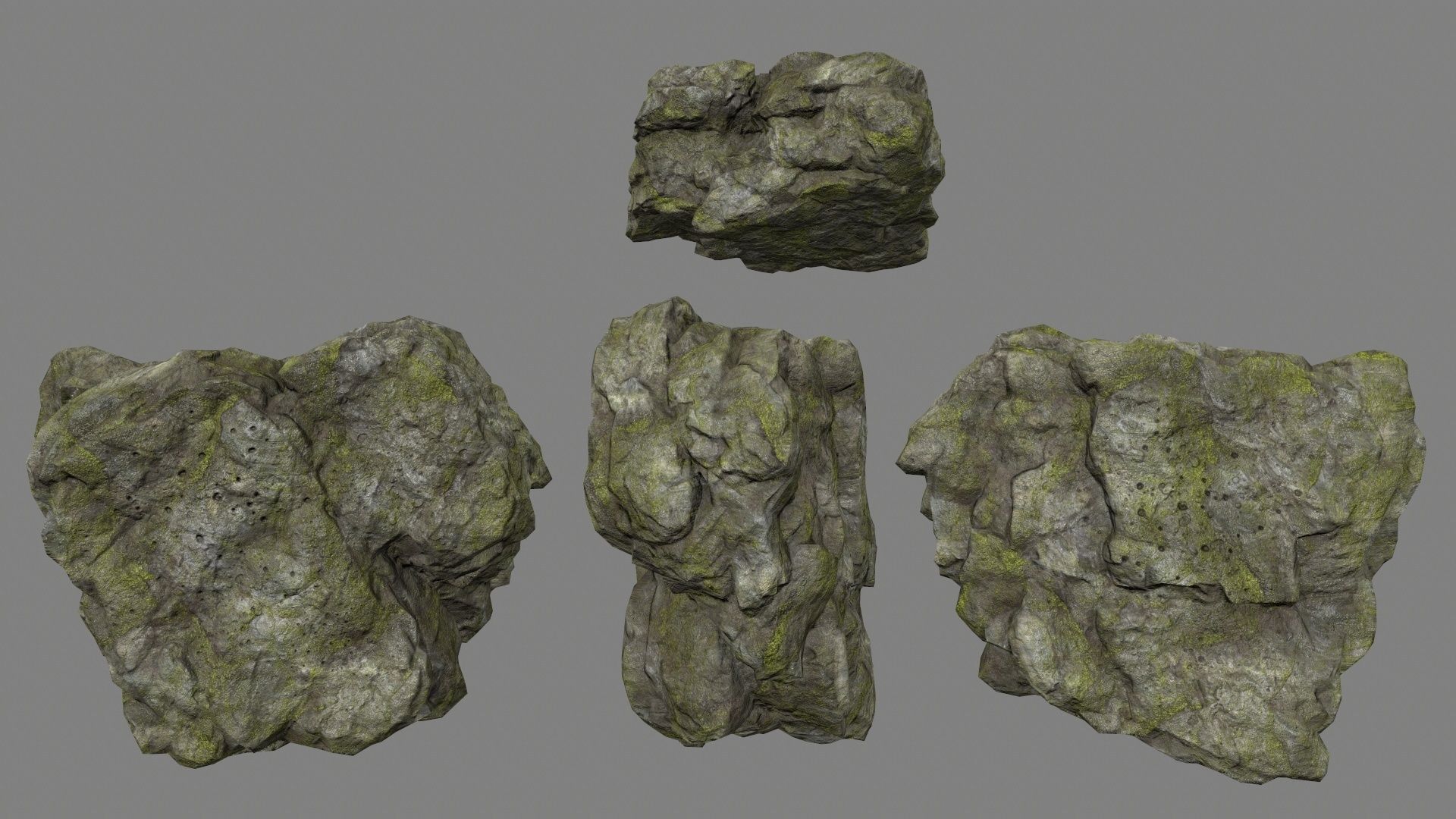 rocks set rock arch Low-poly 3D model_2
