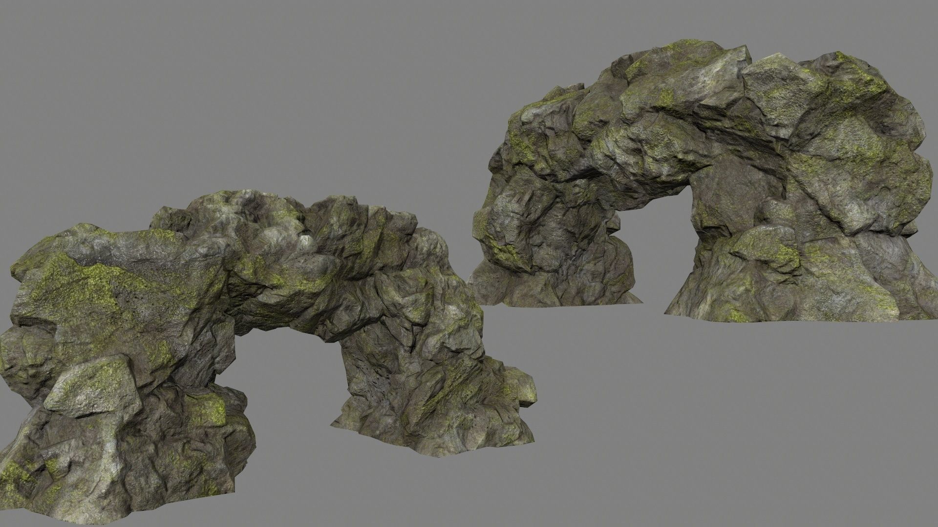 rocks set rock arch Low-poly 3D model_7