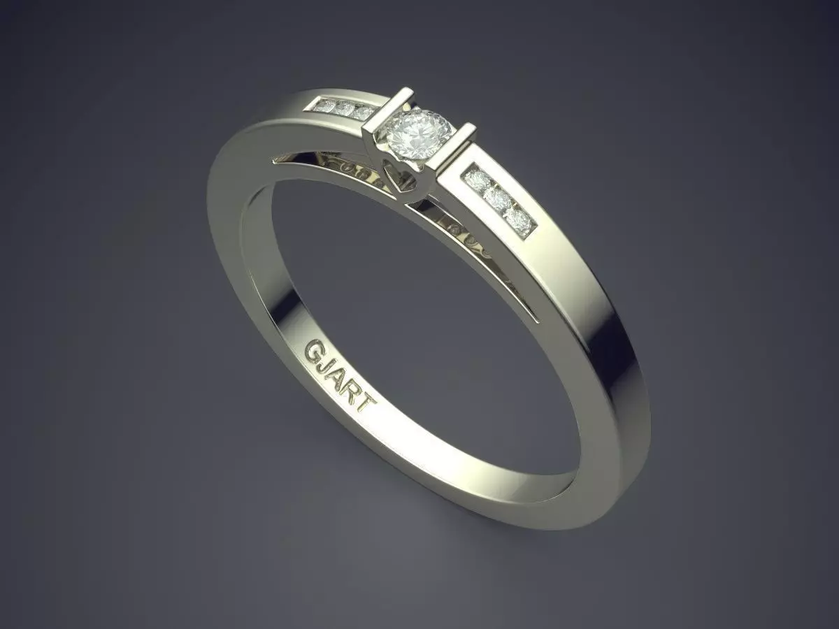 Ring With Diamonds Gjart A-156 3D print model_1