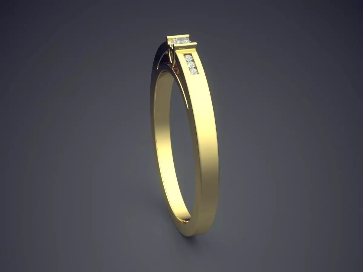 Ring With Diamonds Gjart A-156 3D print model_3