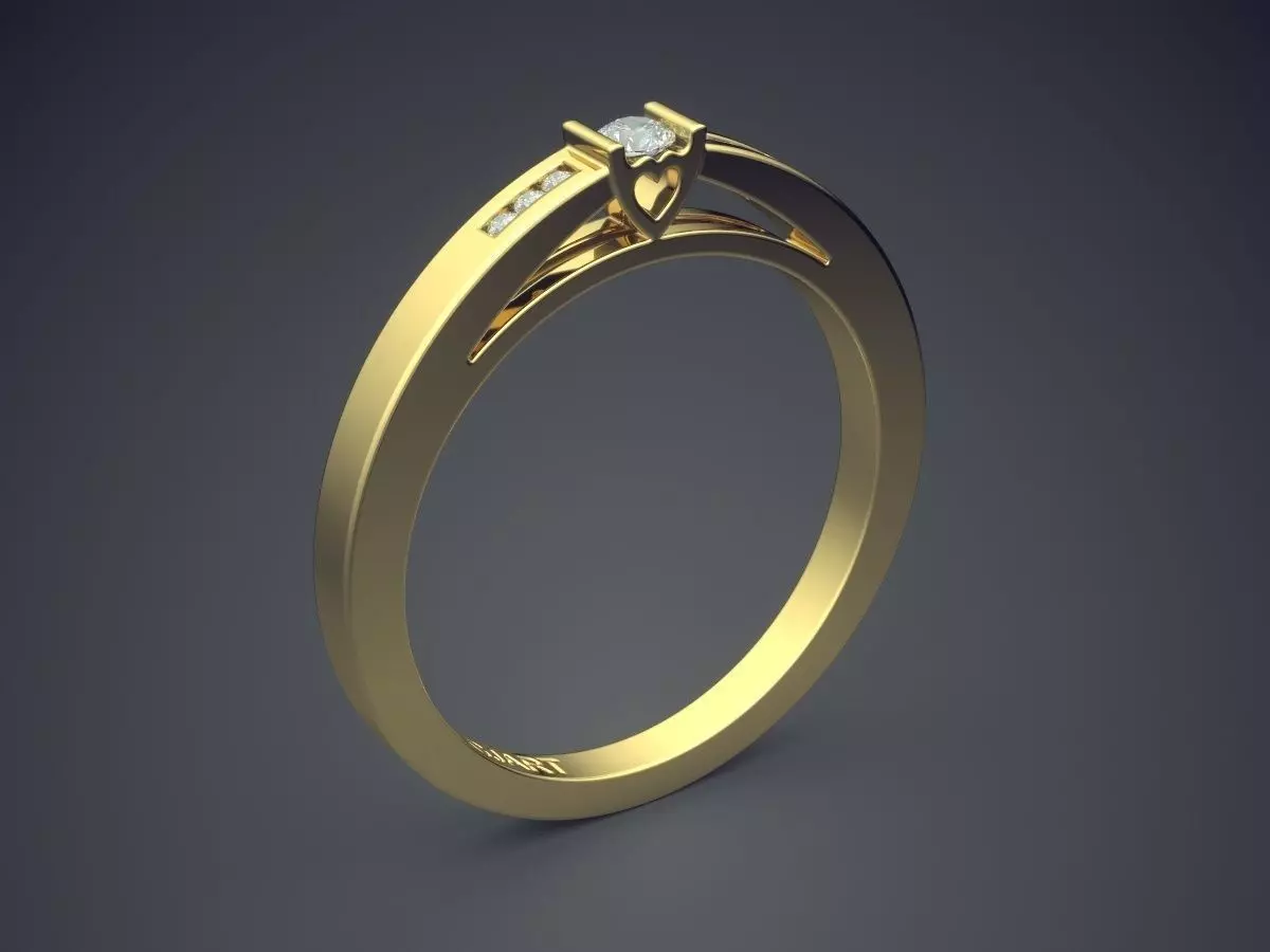 Ring With Diamonds Gjart A-156 3D print model_0