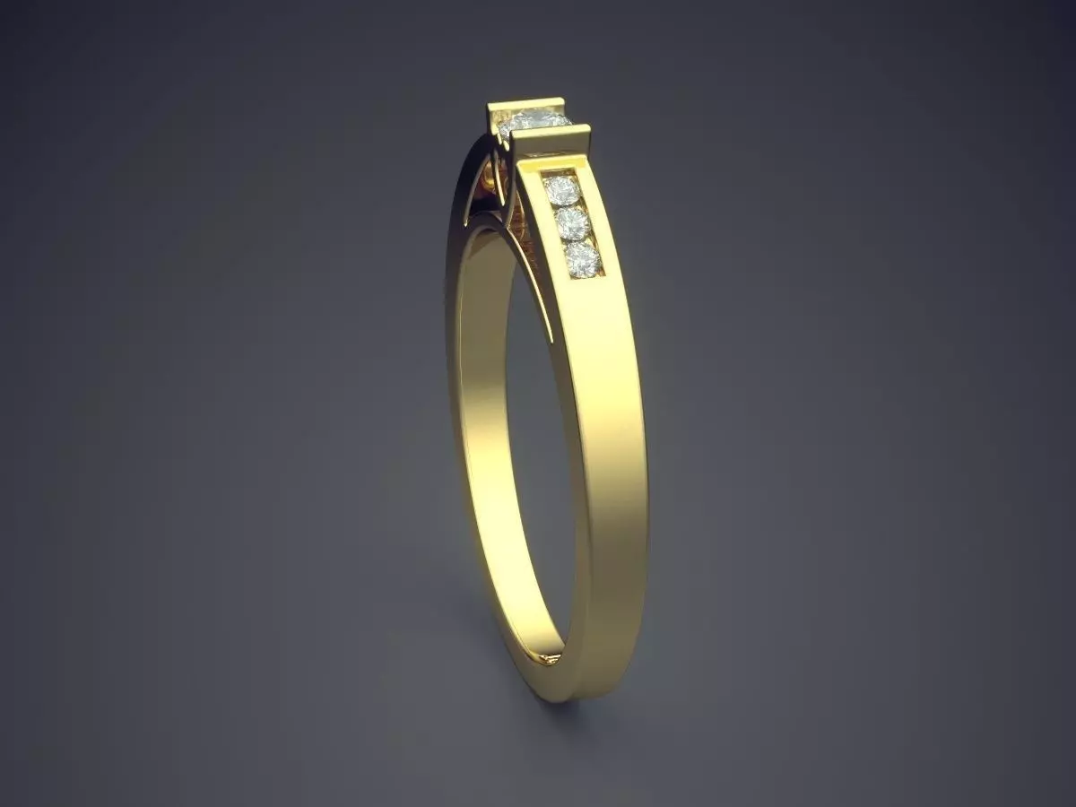 Ring With Diamonds Gjart A-155 3D print model_3