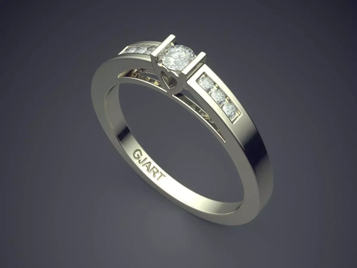 Ring With Diamonds Gjart A-155 3D print model_1