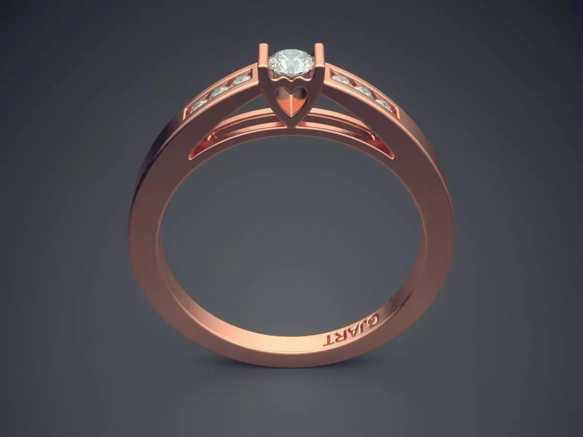 Ring With Diamonds Gjart A-155 3D print model_2