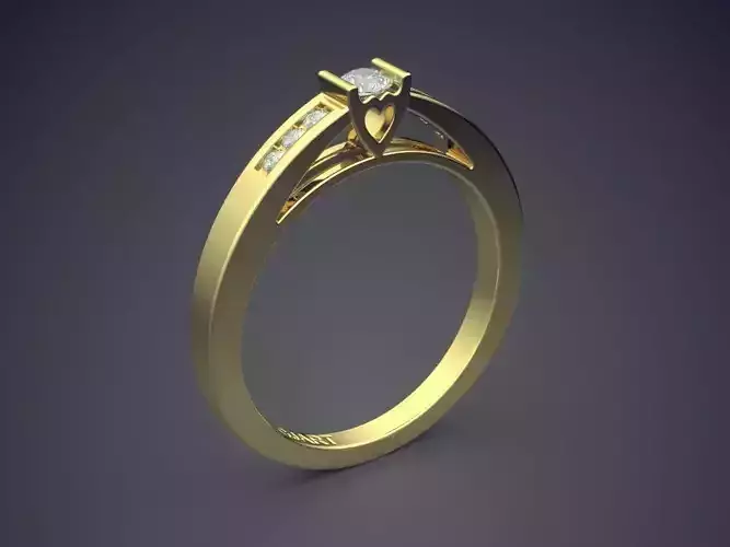 Ring With Diamonds Gjart A-155 3D print model