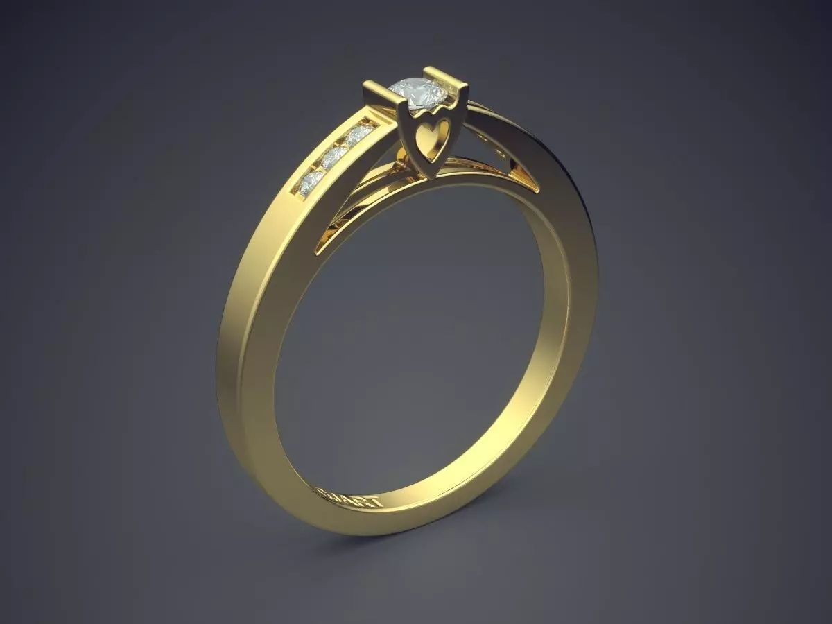 Ring With Diamonds Gjart A-155 3D print model_0