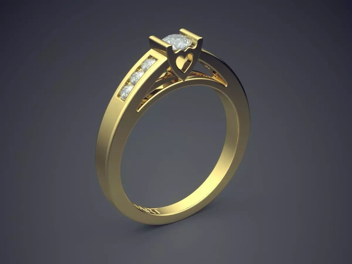 Ring With Diamonds Gjart A-154 3D print model