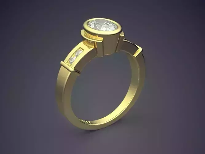 Unique Ring With Diamonds Gjart A-152 3D print model