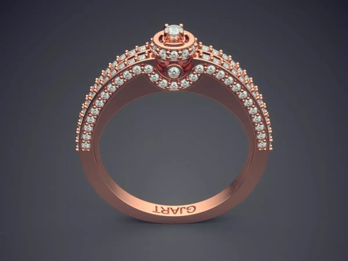 Ring With Tiny Diamonds Gjart A-16 3D print model_2