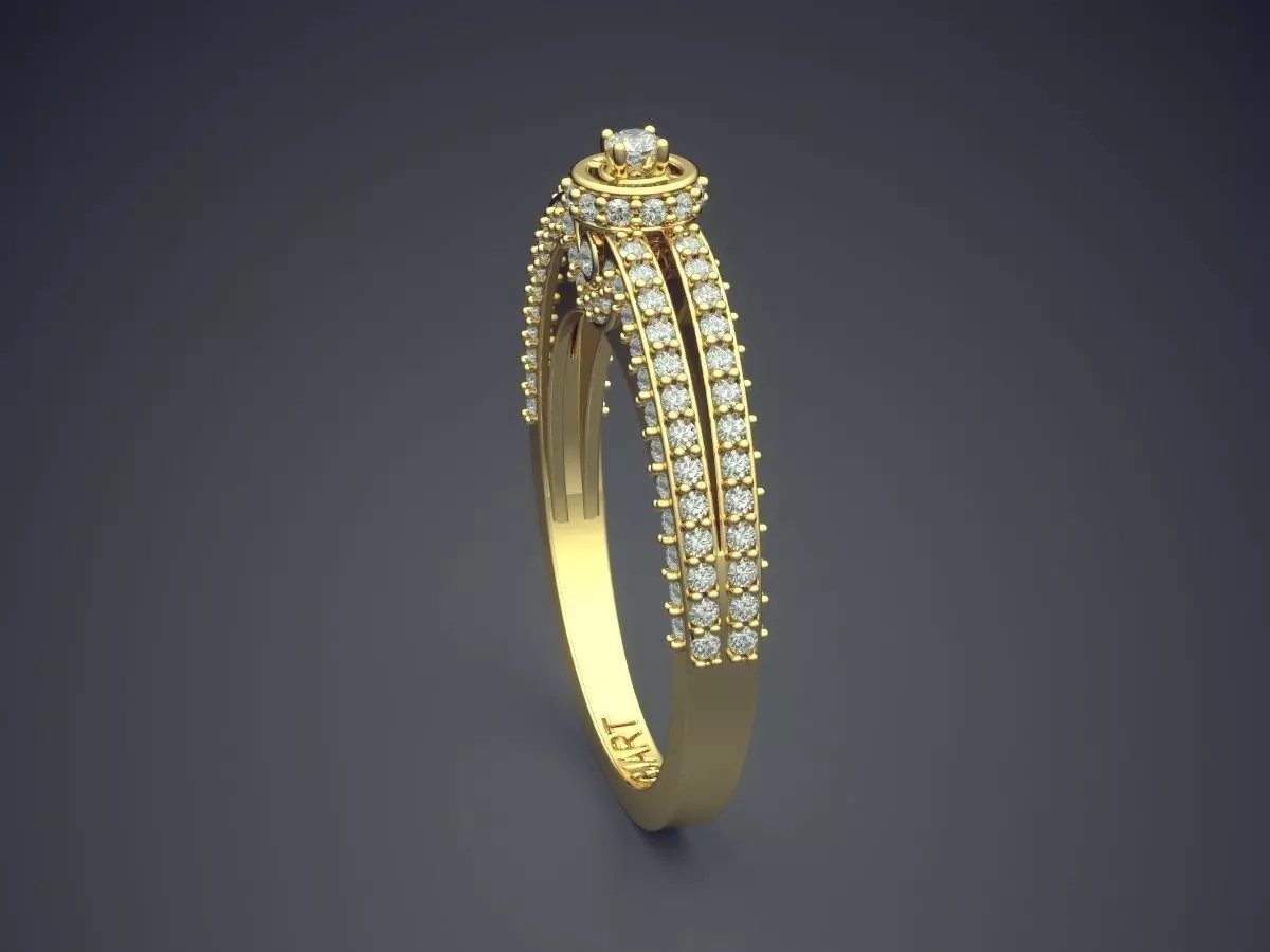 Ring With Tiny Diamonds Gjart A-16 3D print model_3